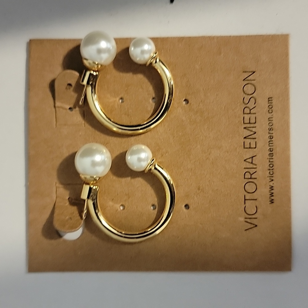 Victoria Emerson Pearl Hoops
